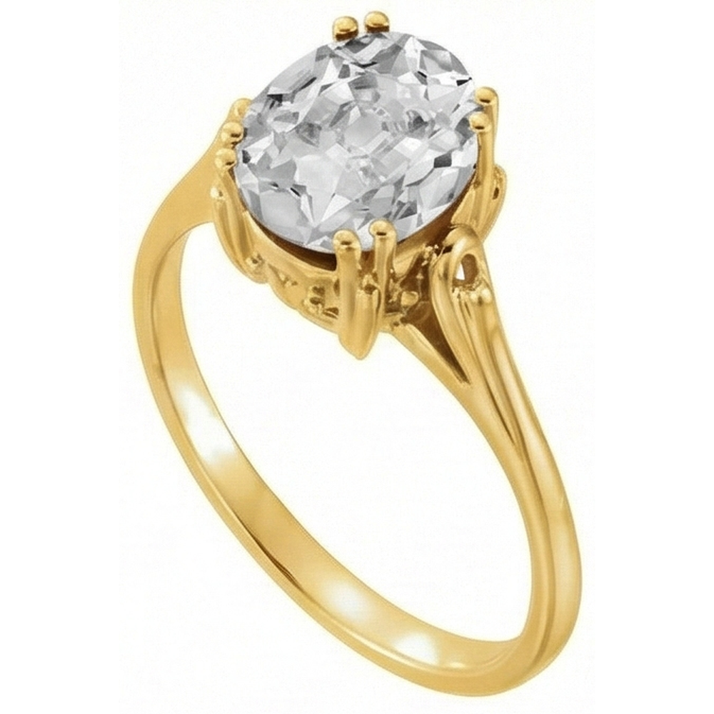Artisanal Brillant Solitaire de Fiançailles 5 carats – vue de côté