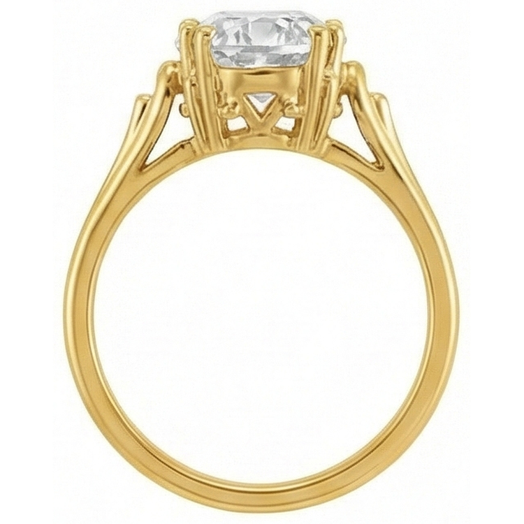 Brillant Solitaire de Fiançailles 5 carats Or 14K Jaune – vue d'angle