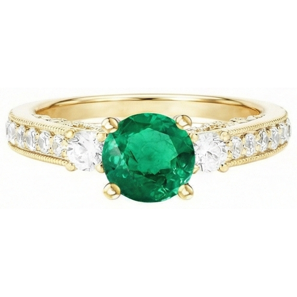 Signature Émeraude Fine Bague Pierre Précieuse 2 carats – vue de côté