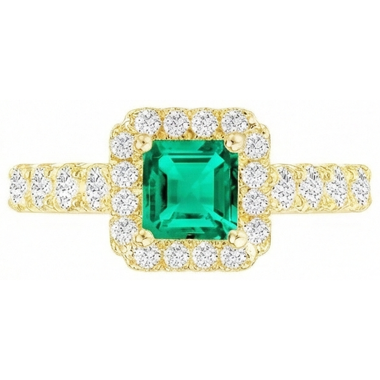 Émeraude Fine Bague Pierre Précieuse – vue de face