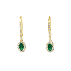Émeraude Certifié GIA Gemstone Earring – 6,00 carats en Or 14K