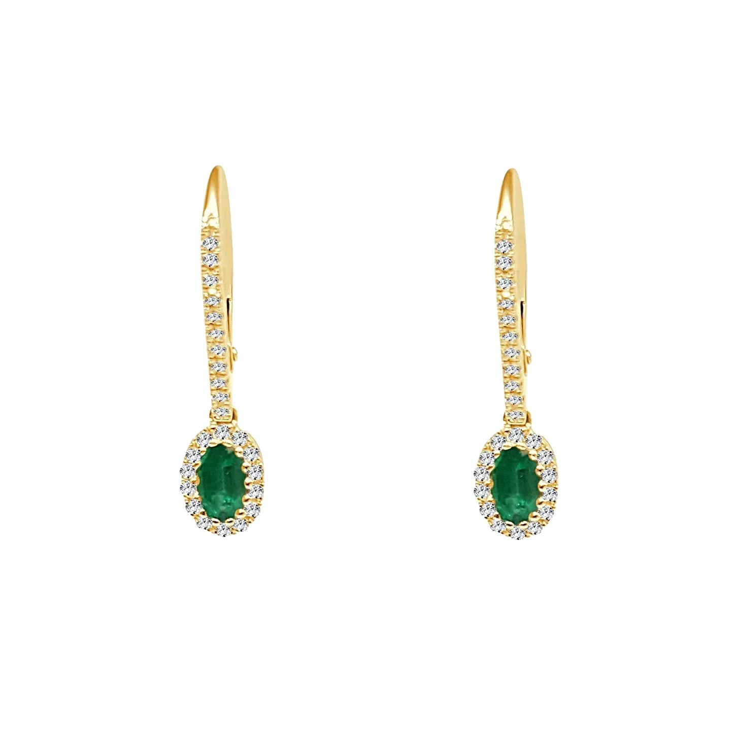 Émeraude Gemstone Earring 6,00-carats Or 14K Jaune – vue principale