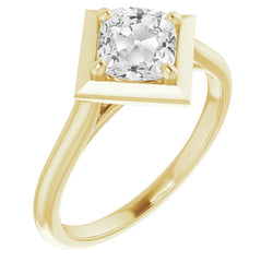 Brillant Taille Old Mine Bague Mono-Pierre – 5 carats en Or 14K