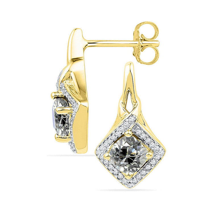 Taille Coussin Diamant bague en Or Jaune 14 Carats – vue principale