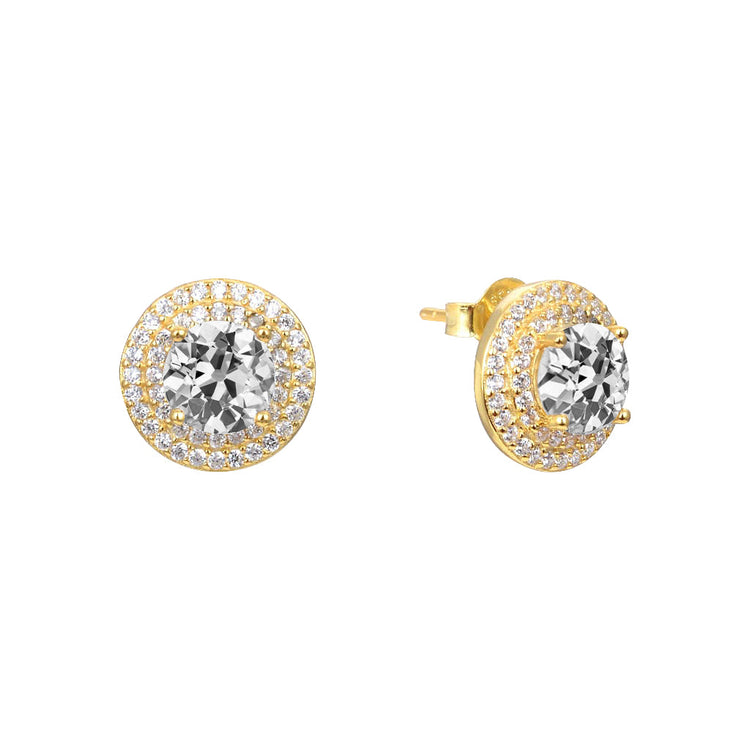 Boucles d'Oreilles Or Jaune 14 Carats avec Brillant – vue principale