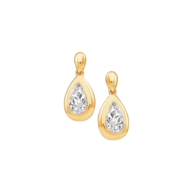 Taille Old Mine Diamant Fin bague en Or Jaune 14 Carats – vue principale