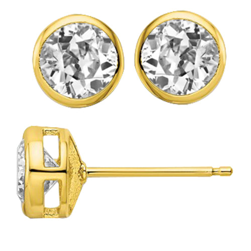Taille Old Mine Brillant bague en Or Jaune 14 Carats – vue principale