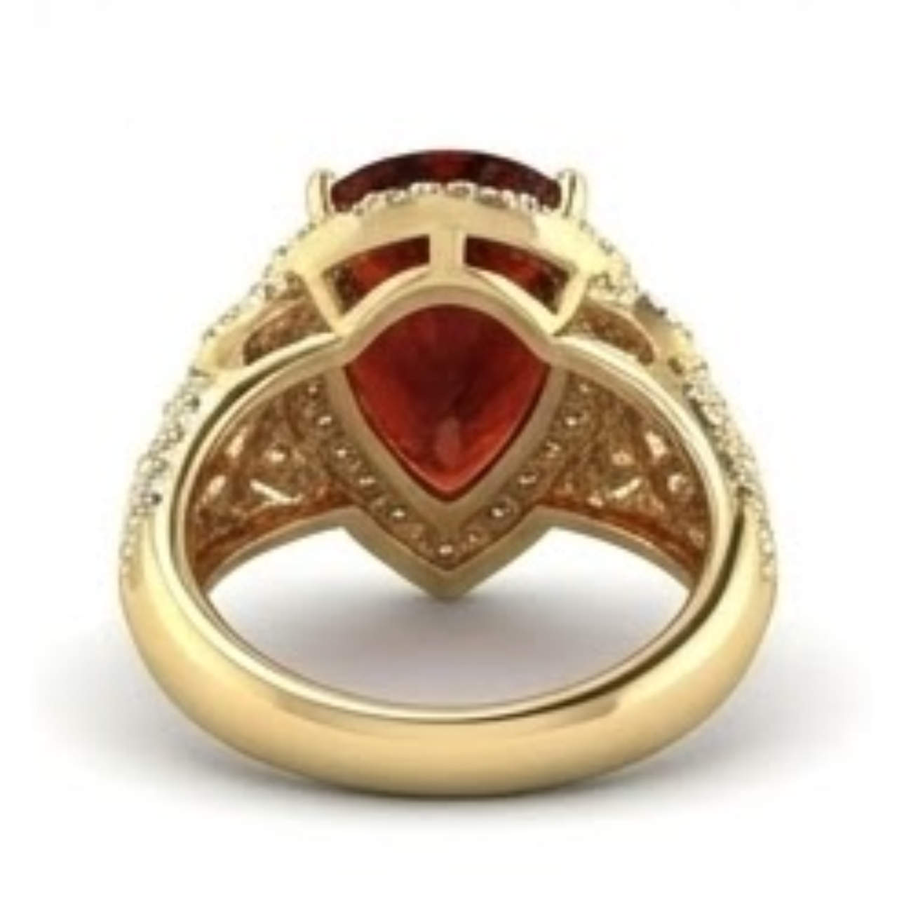 Luxueux Citrine Dorée Bague Pierre Précieuse 15 carats – vue de côté