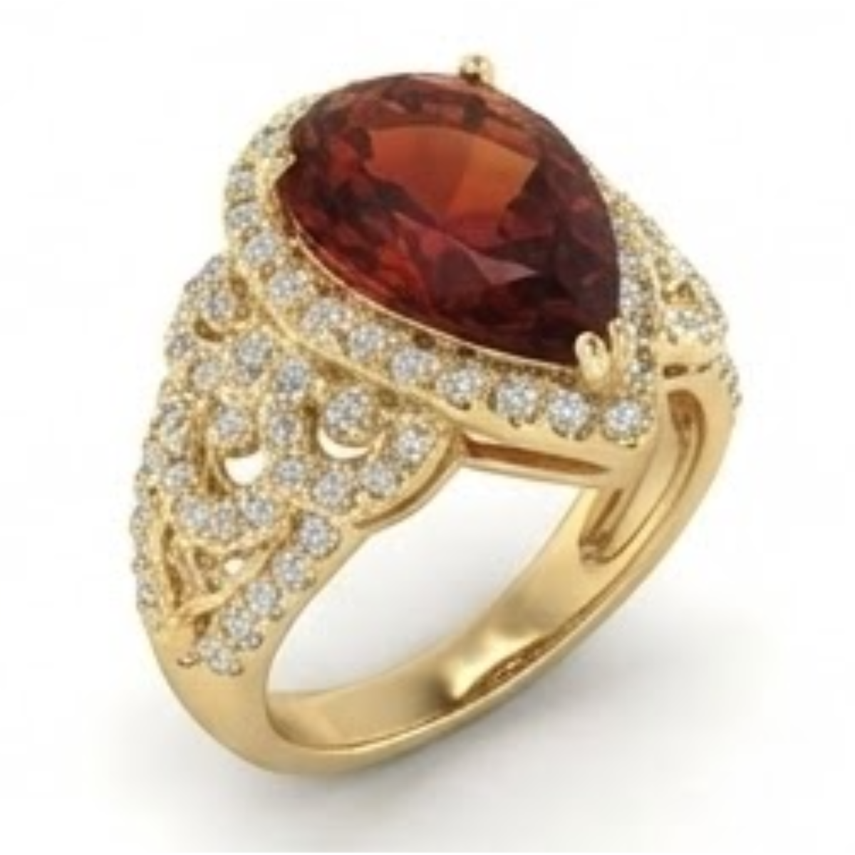 Citrine Dorée Bague Pierre Précieuse – vue de profil