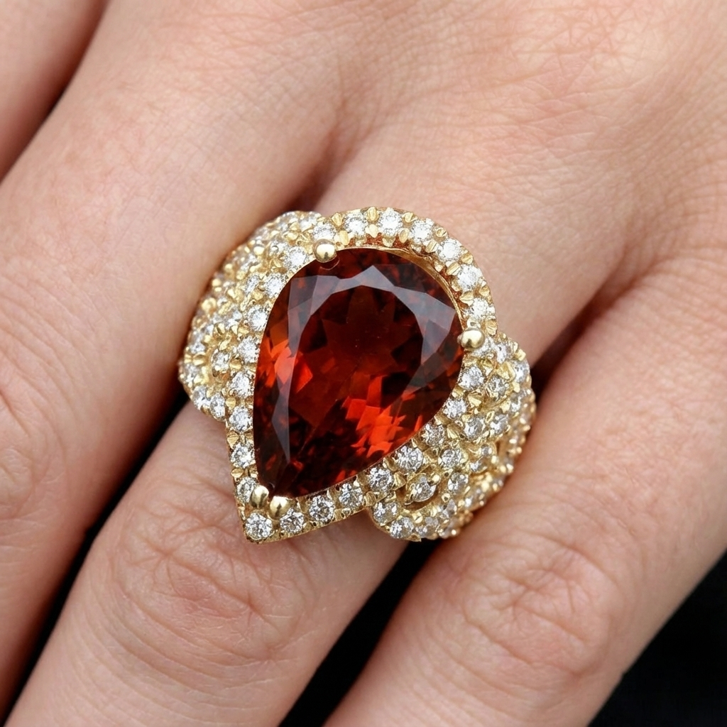 Luxueux Bague Pierre Précieuse 15 carats – vue arrière