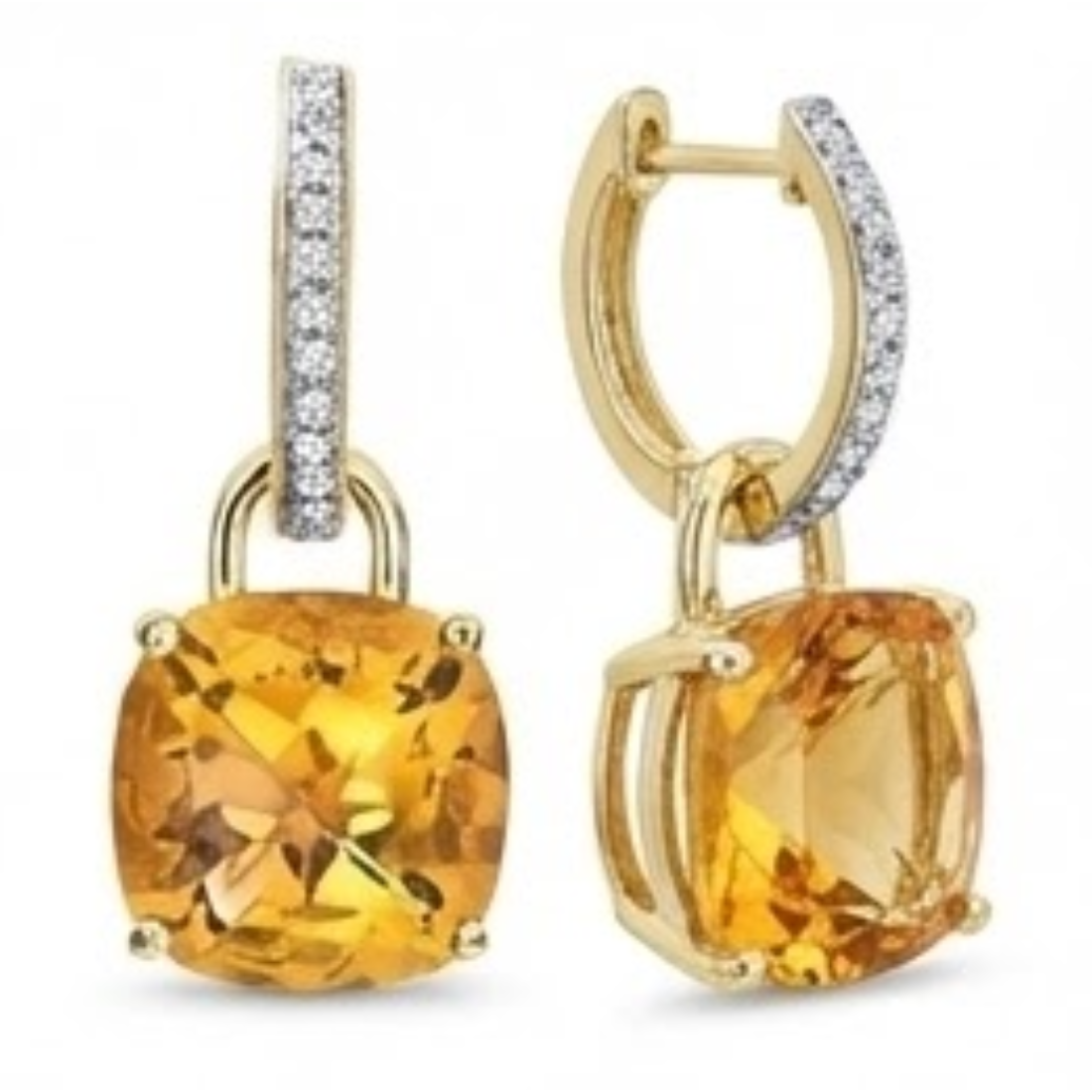 Gemstone Earring Or 14K Jaune avec Citrine – vue de face