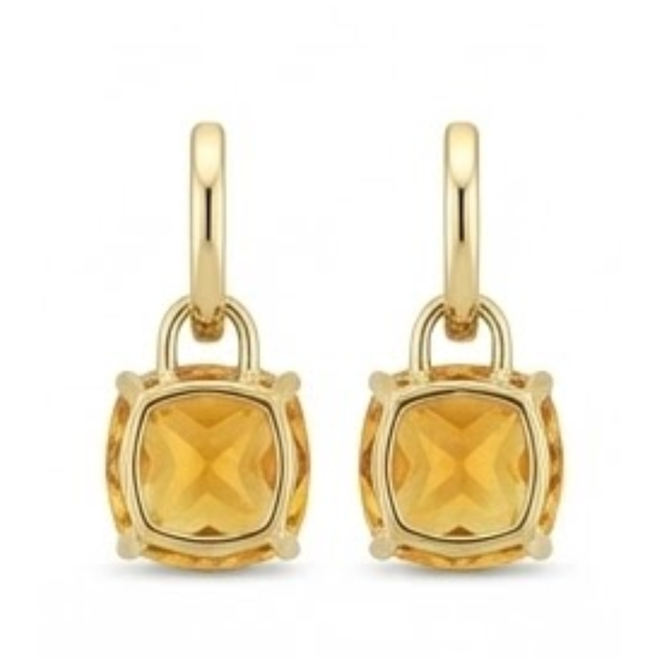 Gemstone Earring Or 14K Jaune avec Citrine – vue de côté