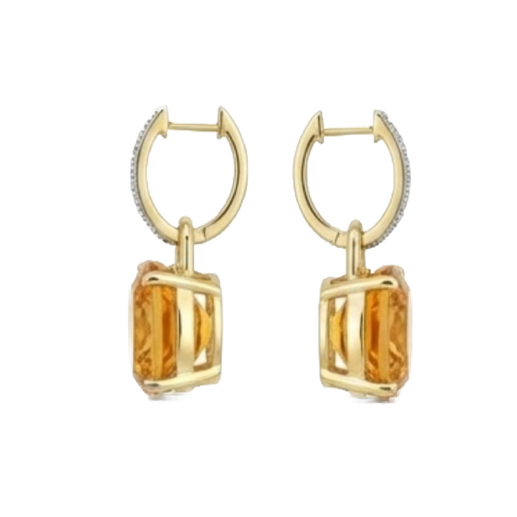 Étincelant Citrine Gemstone Earring 40,70 carats – vue d'angle