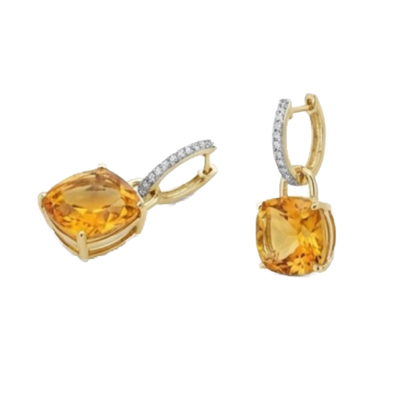 Citrine Gemstone Earring – vue de profil