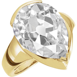 Solitaire de Fiançailles Or 14K Jaune avec Brillant – 5 carats