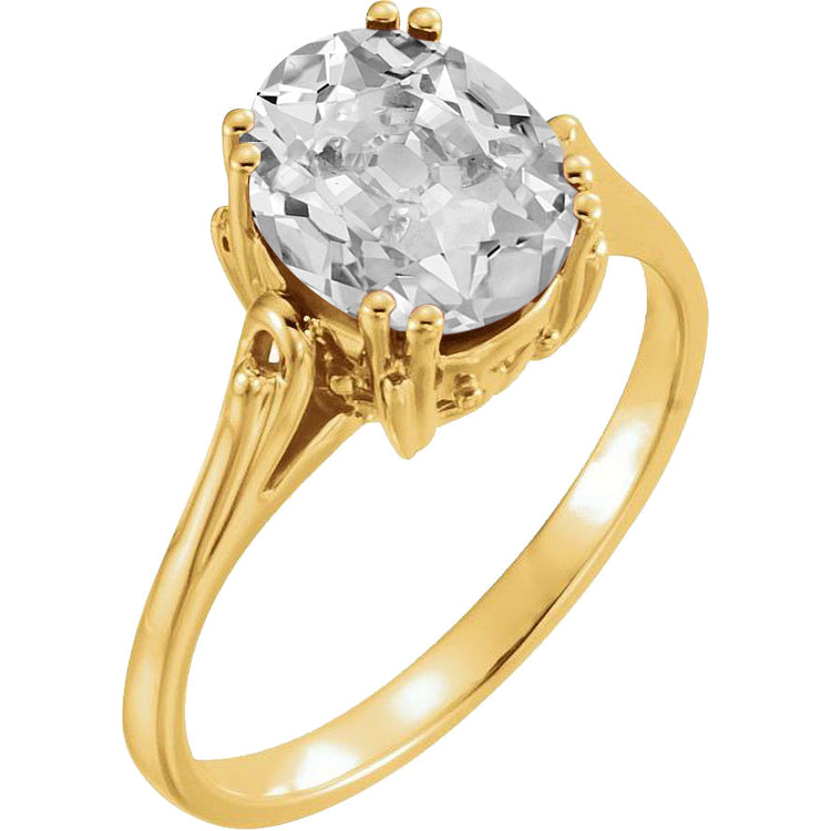 Brillant Solitaire de Fiançailles 5-carats Or 14K Jaune – vue principale