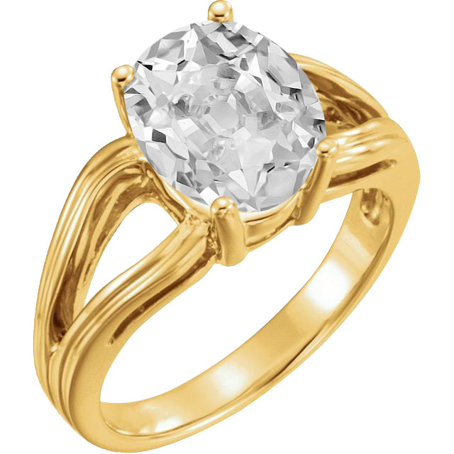 Diamant Bague Mono-Pierre 5 carats Or Jaune 14 Carats – vue principale