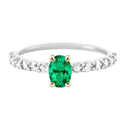 Émeraude Colombienne taille Ovale Bague avec Gemme 2 carats – Or