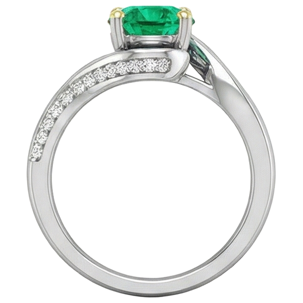 Haut de gamme Bague Pierre de Couleur 2 carats – vue de dessus