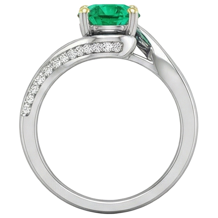 Haut de gamme Bague Pierre de Couleur 2 carats – vue de dessus