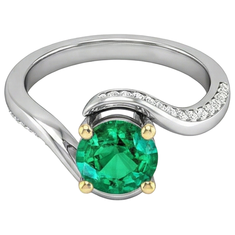 Haut de gamme Bague Pierre de Couleur 2 carats – vue d'angle
