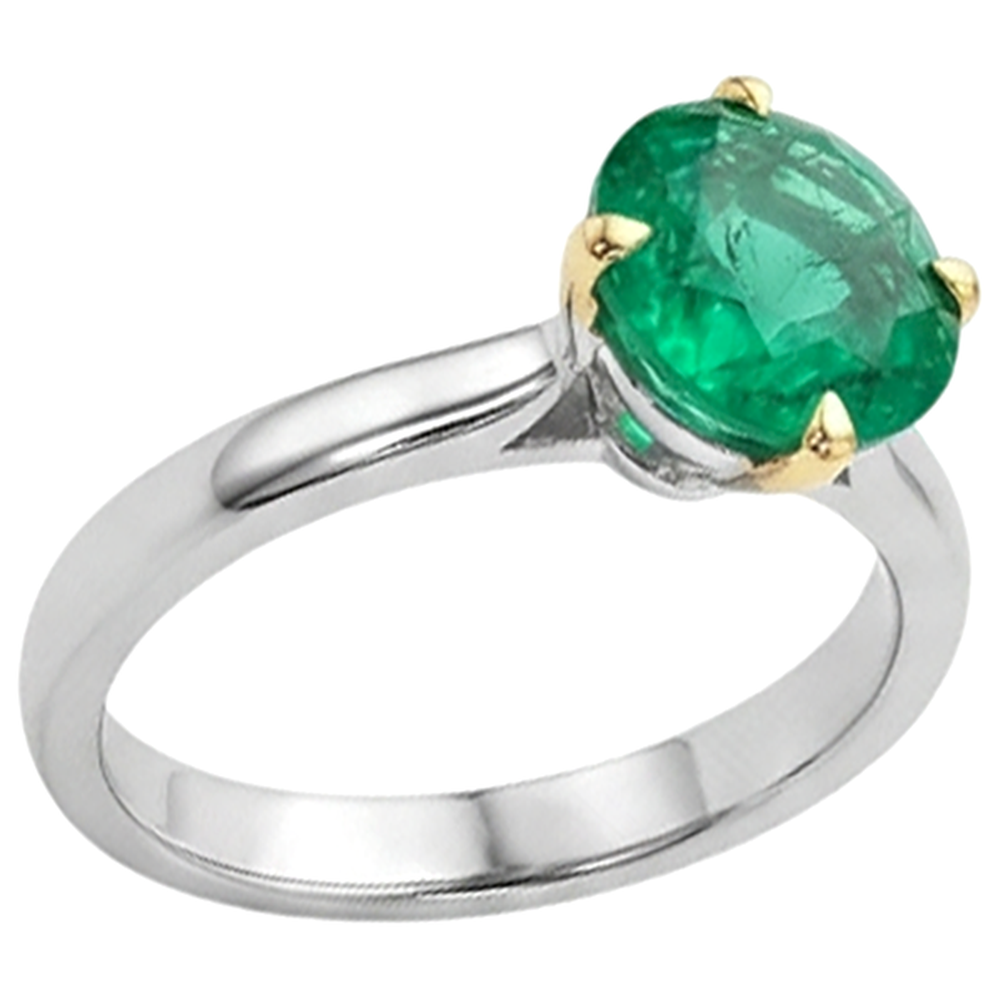 Émeraude Fine Bague Pierre de Couleur – vue de profil