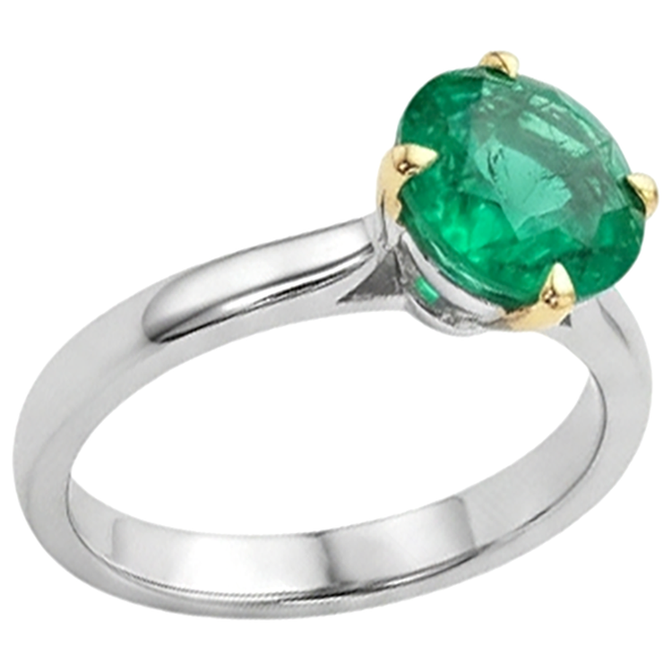 Émeraude Fine Bague Pierre de Couleur – vue de profil