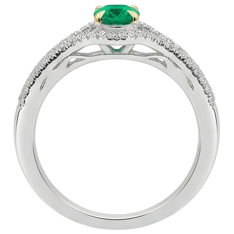 Premium Bague Pierre de Couleur 1 carats – vue de dessus
