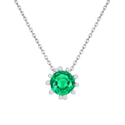 Artisanal Pendentif Gemme avec Émeraude Colombienne Serti Clos