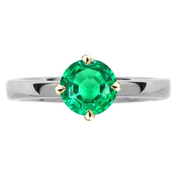GIA Certifié Émeraude Fine Bague Pierre de Couleur 2 carats – Or