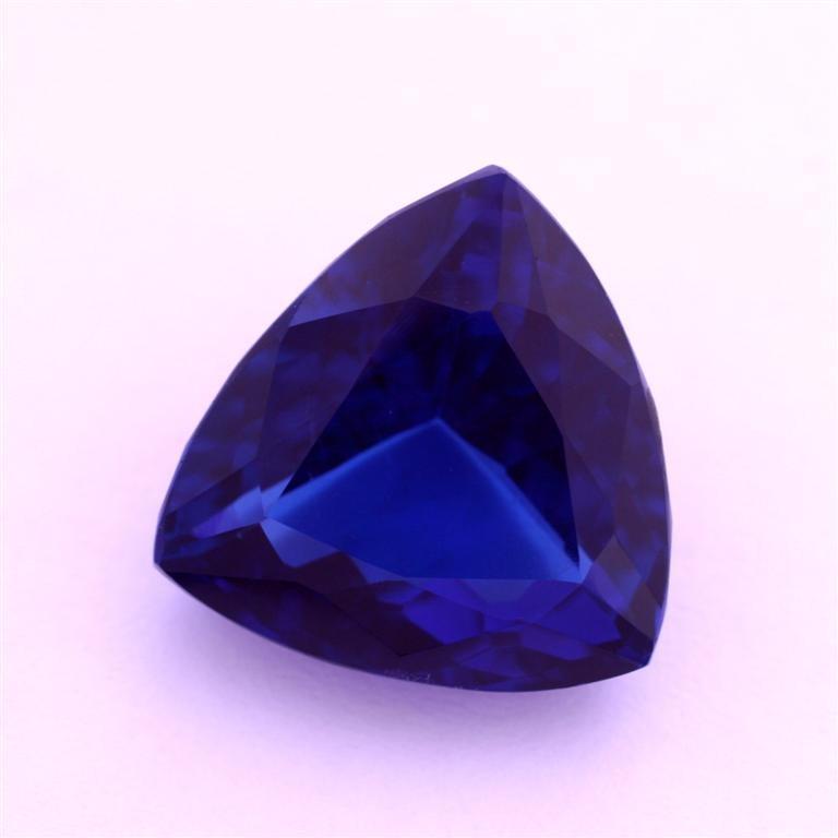 Trilliant Tanzanite Violette bague en Gold – vue principale