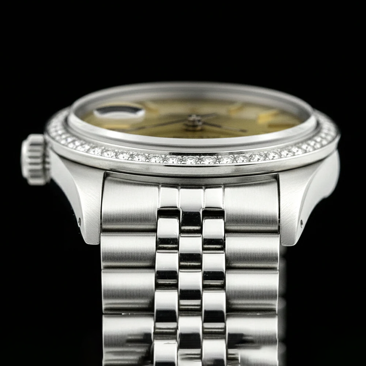 acier inoxydable Date juste cadran bâton de champagne Rolex montre femme jubilé