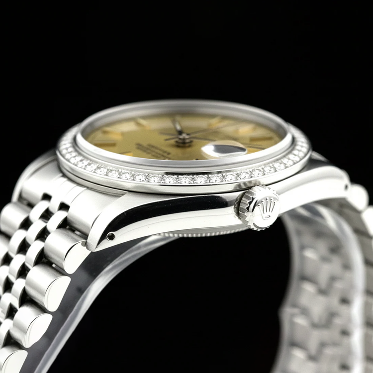 acier inoxydable Date juste cadran bâton de champagne Rolex montre femme jubilé