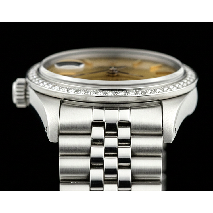 acier inoxydable Date juste cadran bâton de champagne Rolex montre femme jubilé