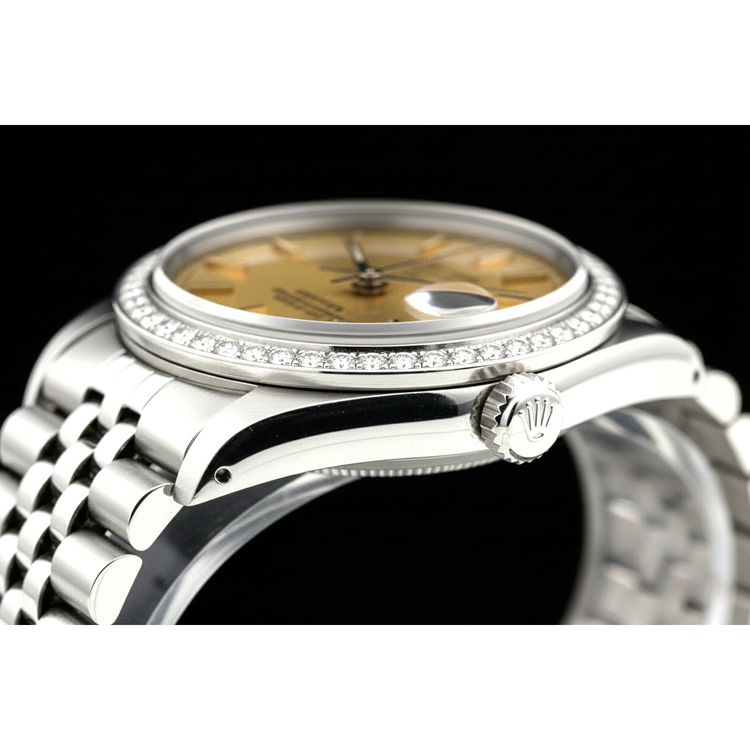 acier inoxydable Date juste cadran bâton de champagne Rolex montre femme jubilé