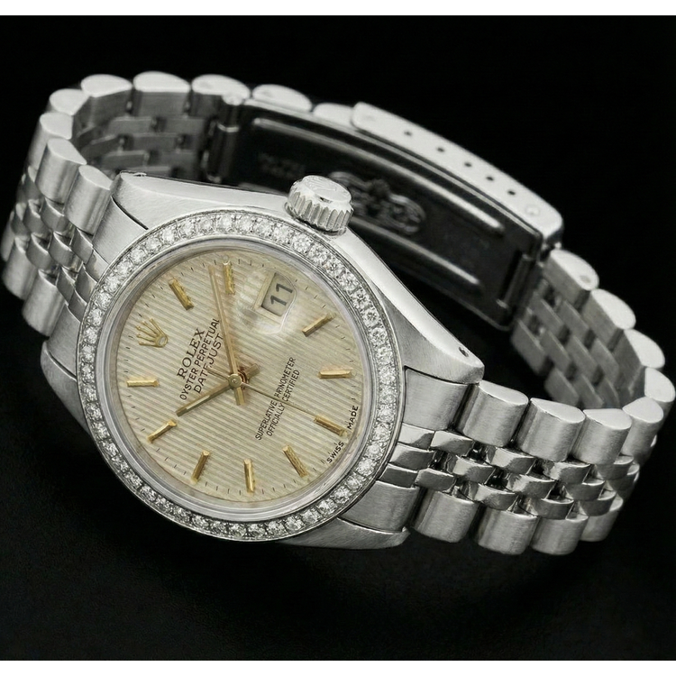 acier inoxydable Jubilé Bracelet Montre Femme Datejust Cadran Blanc Rolex
