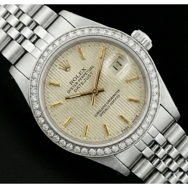 acier inoxydable Jubilé Bracelet Montre Femme Datejust Cadran Blanc Rolex
