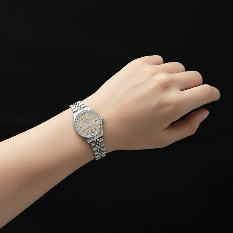 acier inoxydable Jubilé Bracelet Montre Femme Datejust Cadran Blanc Rolex P2