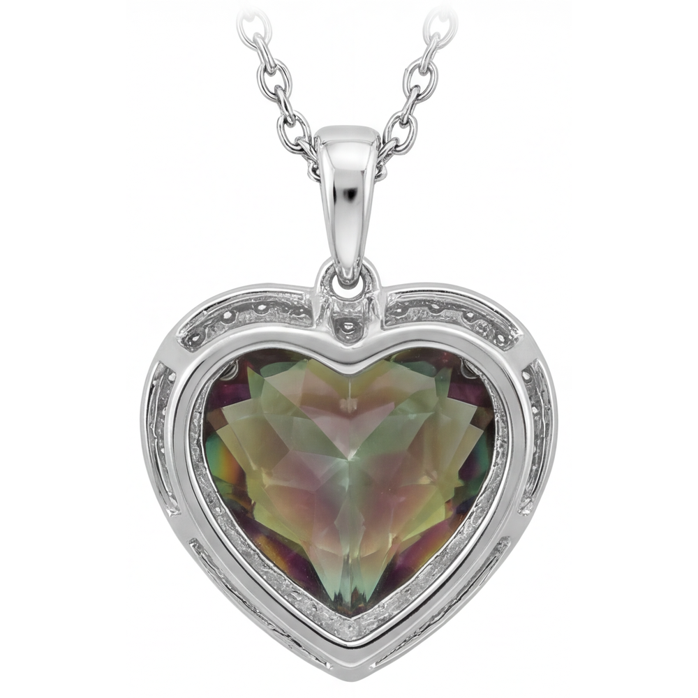 Forme Cœur Alexandrite bague en Or 14K Blanc – vue d'angle