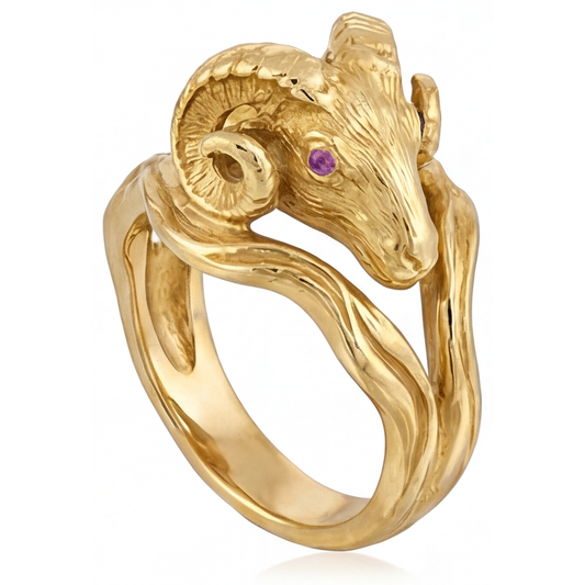 Améthyste Bague avec Gemme 0,10-carats Or Jaune 14 Carats – vue de face