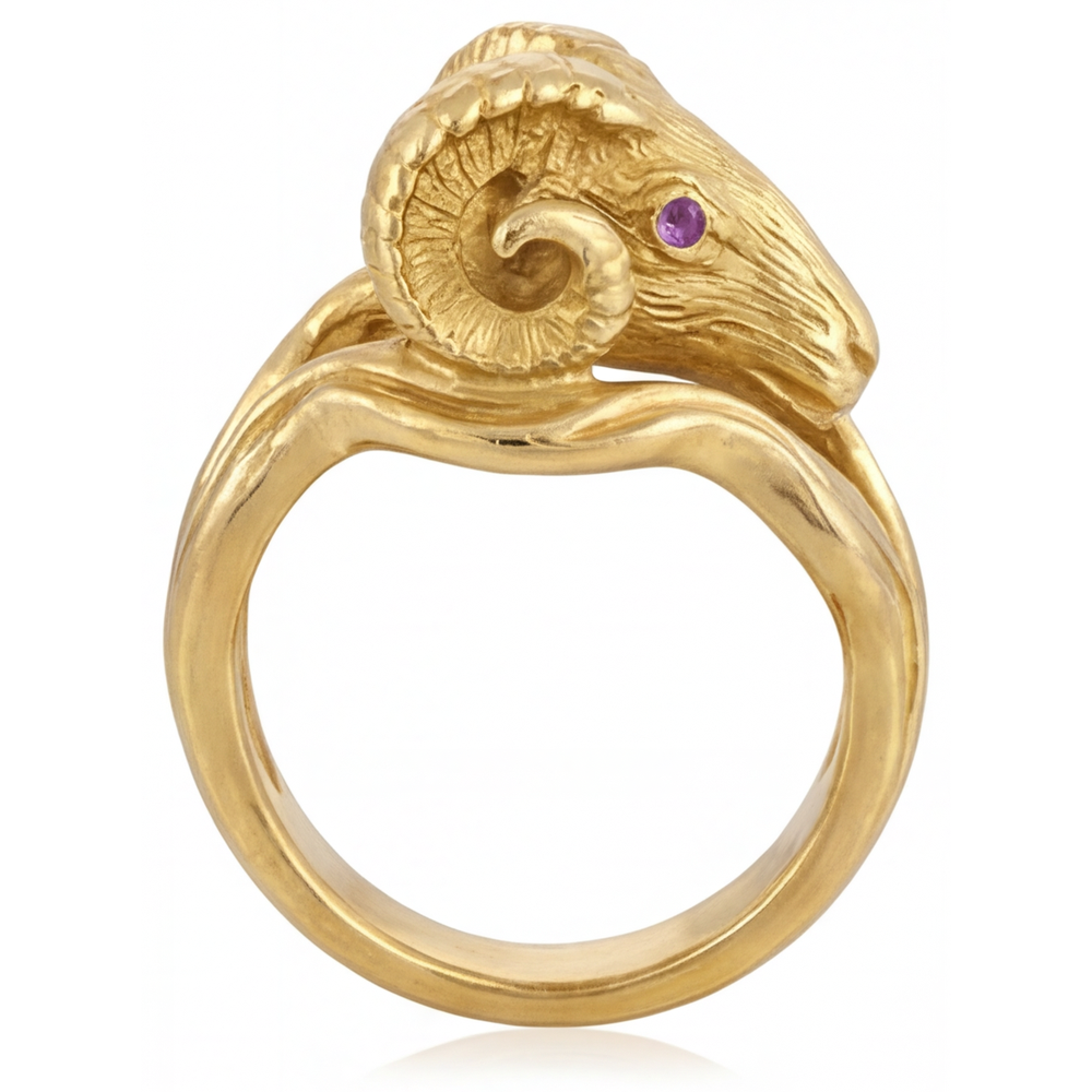 Améthyste Bague avec Gemme – vue de côté