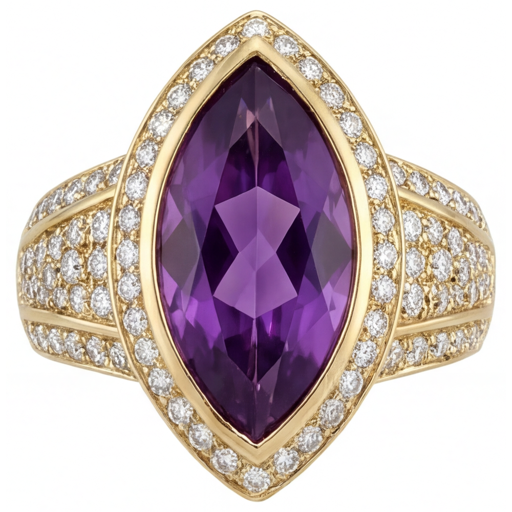 Améthyste Bague avec Gemme – vue principale