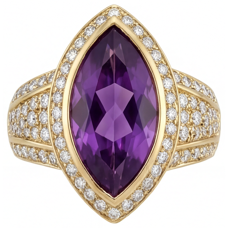Améthyste Bague avec Gemme – vue principale