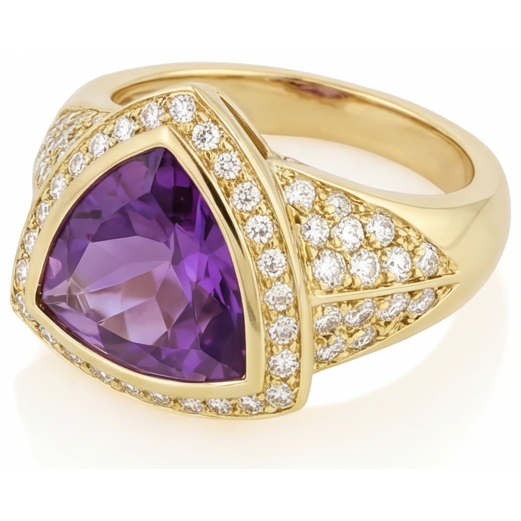 Raffiné Bague Pierre de Couleur 8 carats – vue de côté