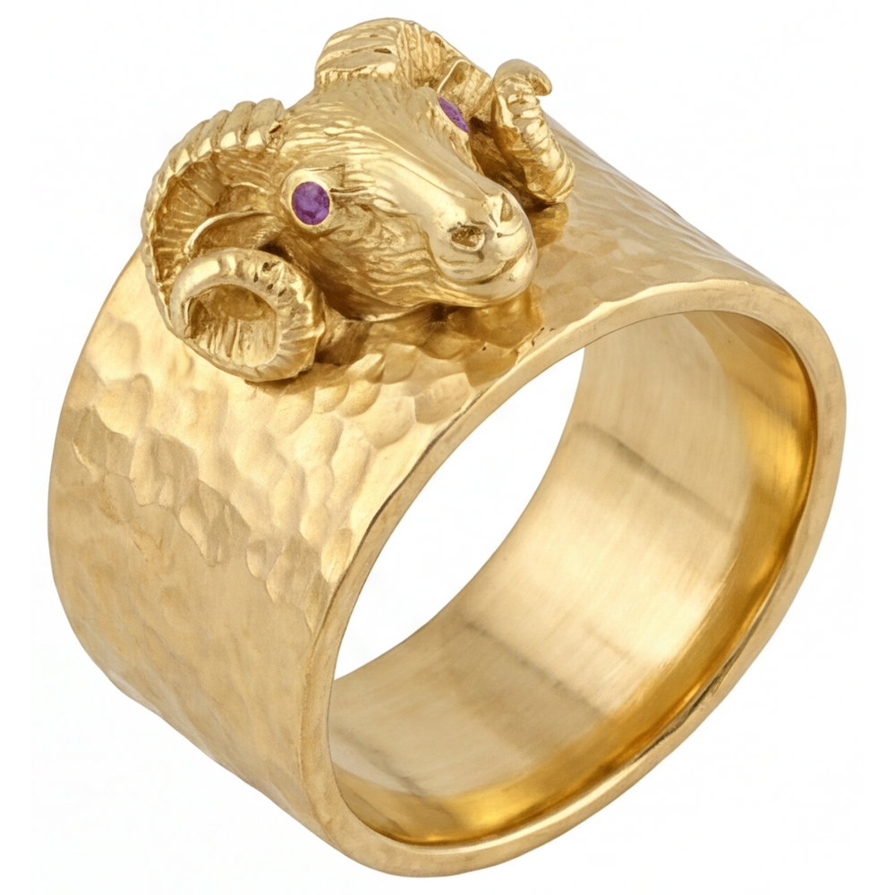 Taille Brillant Améthyste bague en Or Jaune 14 Carats – vue de côté