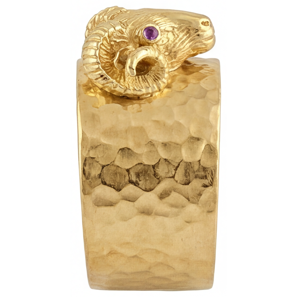 Améthyste Bague pour Homme 0,05 carats Or Jaune 14 Carats – vue de profil