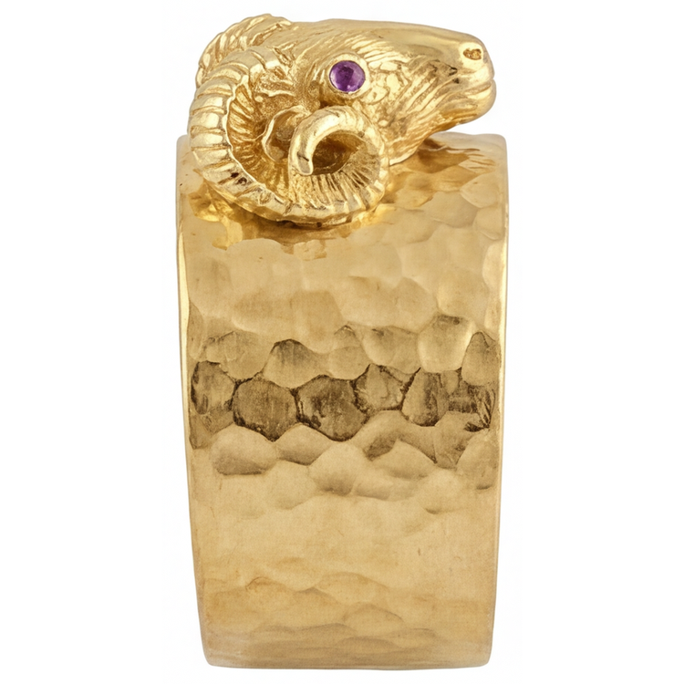 Améthyste Bague pour Homme 0,05 carats Or Jaune 14 Carats – vue de profil