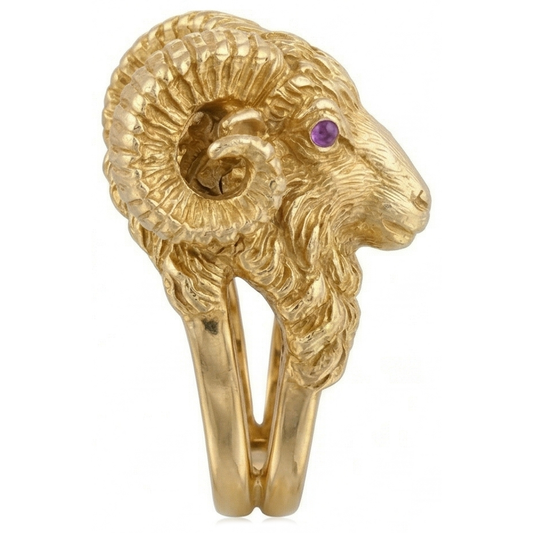Améthyste Pourpre Bague avec Gemme 0,10-carats Or Jaune 14 Carats – vue de face