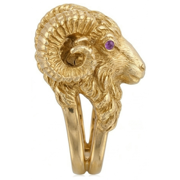 Améthyste Pourpre Bague avec Gemme 0,10-carats Or Jaune 14 Carats – vue de face