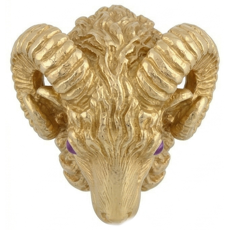 Améthyste Pourpre Bague avec Gemme 0,10-carats Or Jaune 14 Carats – vue de côté